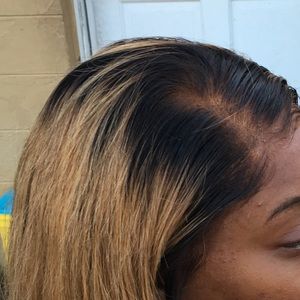 THIS BLONDE AND BLACK MADE WIG